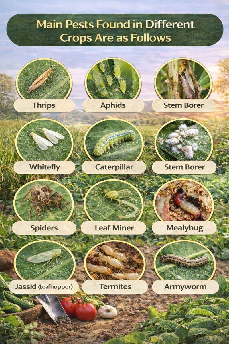 Identification of major pests that damage vegetables and crops